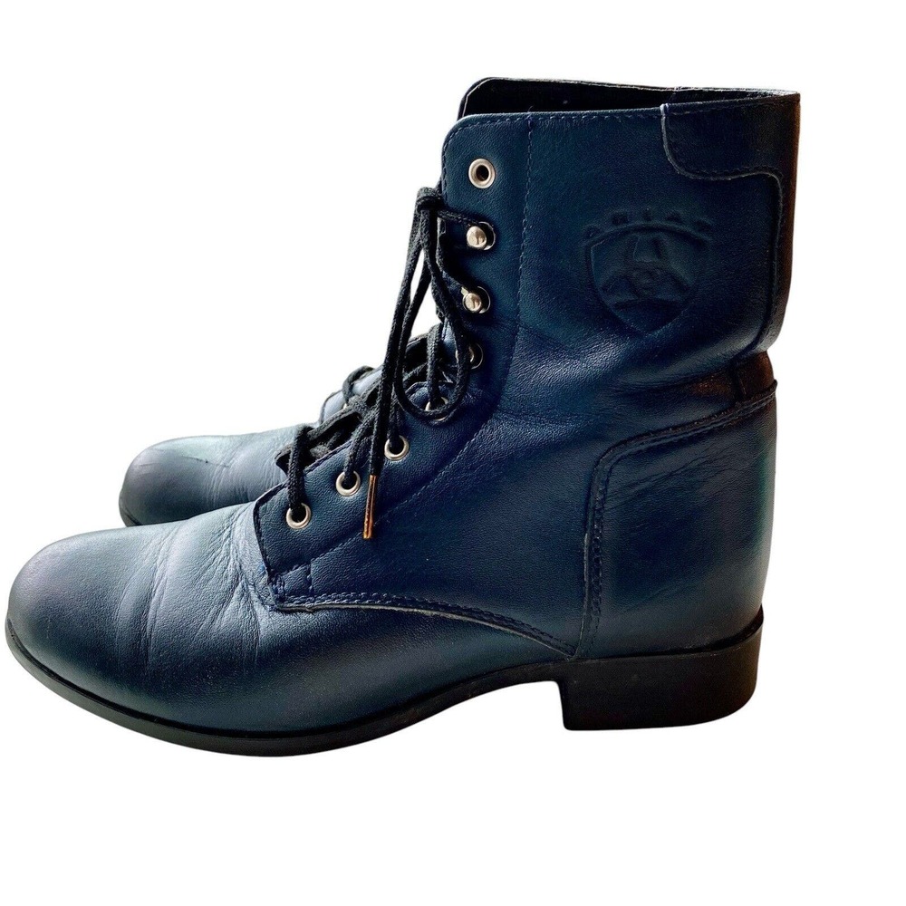 Ariat Boots Blue Genuine Leather Size 6.5 Lace Up
